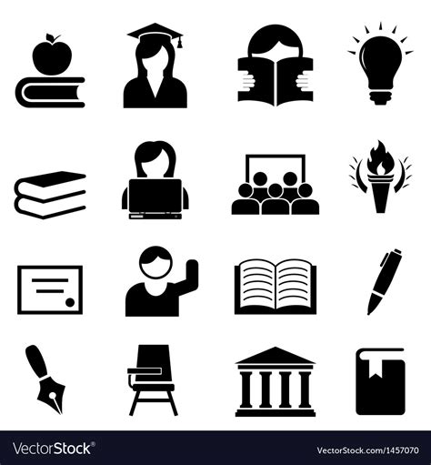 college university icons royalty  vector image