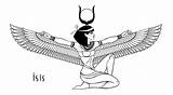 Isis Egyptian Goddesses Izyda Winged Tattoo Bogini Protects Jedna Magii życia Egipskiej Mitologii Sick Heals Woman sketch template