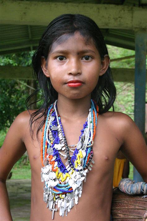 Amazon Tribal Girls In River