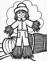 Printable Scarecrow Coloring Pages Scarecrows Halloween Kids Print Cute Thanksgiving Comments Bestcoloringpagesforkids sketch template