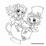 Coloring Chibi Pages Anime Cute Alice Print Yampuff Deviantart Lineart Book Toddlers Body Adult Mad Hatter Wonderland Female Girls Color sketch template
