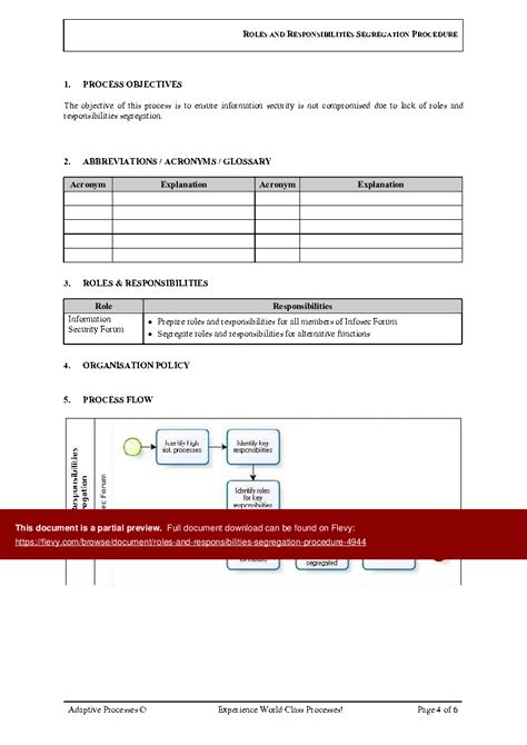 partial preview  roles  responsibilities segregation procedure full document