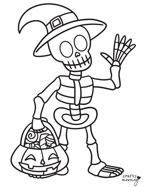 printable skeleton coloring pages crafty morning