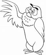 Owl Pooh Winnie Coloring Pages Tigger Classic Drawing Colouring Rabbit Printable Clipart Characters Gopher Disney Piglet Friends Book Children Kids sketch template