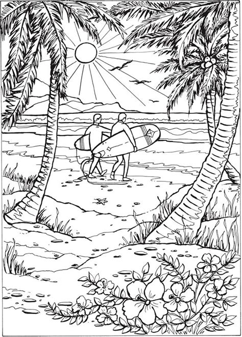 Printable Beach Coloring Pages For Adults