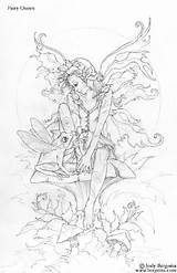 Coloring Pages Fairy Mermaid Jody Bergsma Intricate Adults Goth Printable Realistic Print Adult Color Enchanted Designs Only Gif Template sketch template
