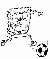 Coloring Spongebob Pages Soccer Football Bob sketch template