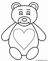 Coloring Bear Teddy Valentine Bears sketch template