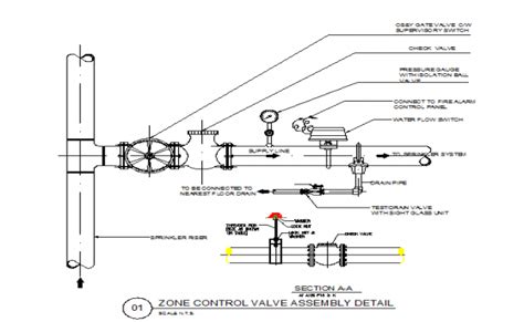 zone control valve assembly details dwg file cadbull