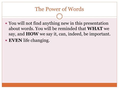 ppt the power of words powerpoint presentation free download id