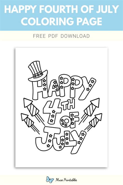happy fourth  july coloring page happy fourth  july
