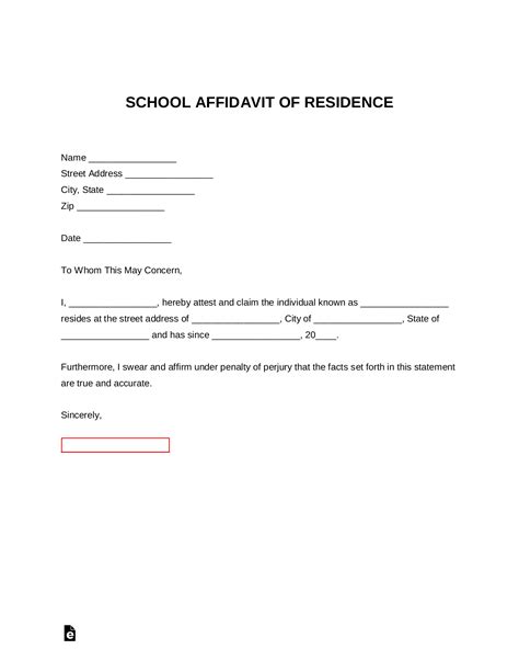 school proof  residency letter  word eforms