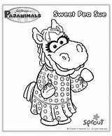 Coloring Pages Pajanimals Sprout Kids Sweet Sue Pbs Party Pea Pajama Cartoon Printable Birthday Choose Board Cakes Getdrawings Pancake 2nd sketch template