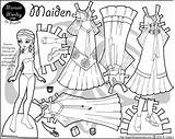Dolls Printable Marisole Maiden Paperthinpersonas Margot Colouring Gowns Ballerina sketch template