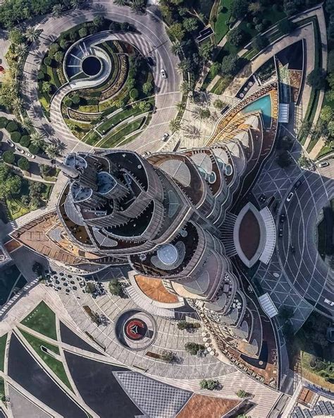 aerial view  burj khalifa  dubai dubai architecture futuristic