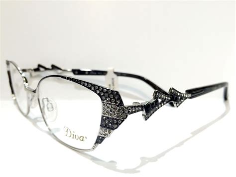 diva italy 5422 womens eyeglass frames new authentic silver with