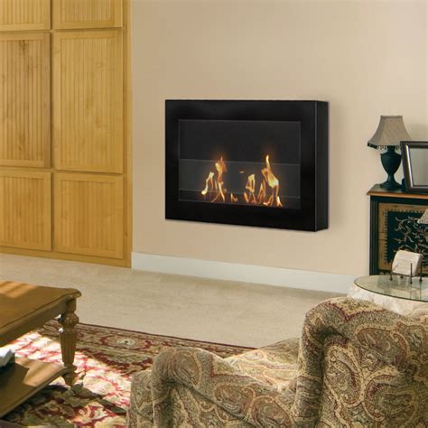fireplace soho indoor wall mount fireplace  pack smartfuel black