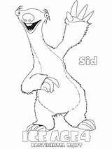Ice Age Sid Coloring Pages Drift Continental Printable Sloth Colouring Print Movie Sheets Color Zeichnen Malen Book Malvorlagen Faultier Drawing sketch template