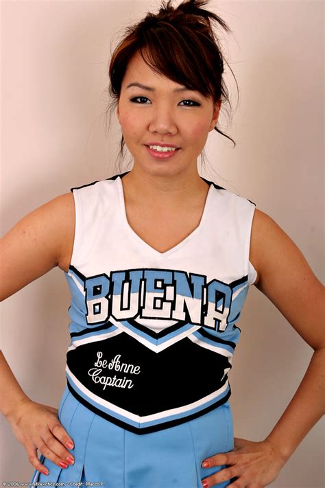 Amateur Asian Solo Girl Sheds Cheerleader Uniform To Bare