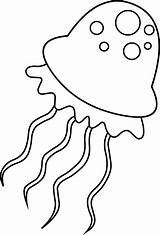 Jellyfish Clip Outline Clipart Coloring Pages Cute Jelly Fish Line Jelly1 Lineart Animal Cliparts Print Kids Library Tattoo Sweetclipart Coloringkids sketch template
