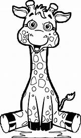 Giraffe Coloring Cute Baby Staying Pages Printable Drawing Wecoloringpage Animal Girl Getdrawings sketch template