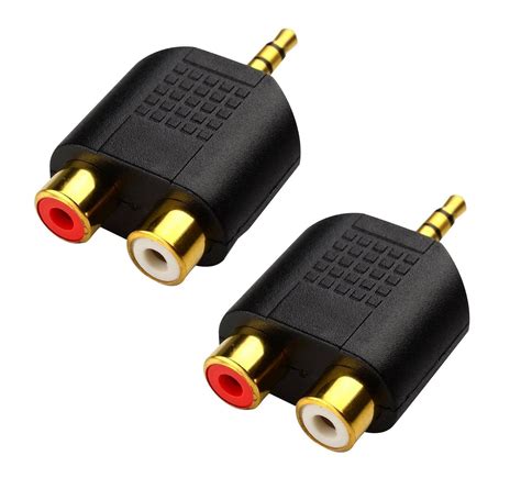 cerrxian lemeng  pack  gold plated mm stereo   rca male  female adapteraudio