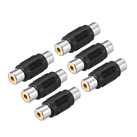 rca female  female connector stereo audio video cable adapters coupler black  pcs walmart