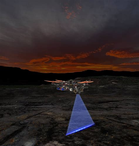 automated laser scanning hunter drone seeks  fossils minerals  biological targets