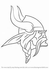 Vikings Minnesota Logo Draw Drawing Viking Drawings Nfl Step Football Color Tattoo Coloring Stencil Tutorials Painted Drawingtutorials101 Logos Sports Logodix sketch template