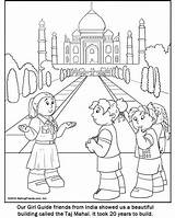 Coloring India Colouring Pages Girl Guide Indian Thinking Sheets Scout Taj Mahal Guides Color Makingfriends Girls Printable Scouts Kids Drawing sketch template