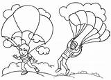 Coloring Parachute Landing Kids Favourite Children Fun Pages sketch template