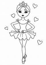 Ballerina Coloring Pages Ballet Printable Drawing Dance Girls Kids Girl Drawings Color Print Sheets Cartoon Draw Tutu Little Barbie Party sketch template