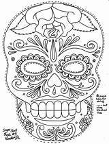 Coloring Printable Sugar Skull Pages Adults Popular sketch template