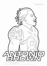 Brown Antonio Coloring Pages Draw Nfl Drawing Cute Drawings Odwiedź Color sketch template