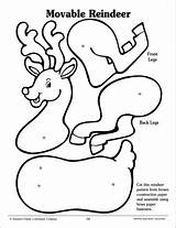 Christmas Reindeer Kids Crafts Template Jointed Printable Movable Preschool Arts Pattern Printables Scholastic Google Holiday Xmas Activities Choose Board Result sketch template