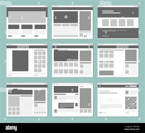 web pages layout internet browser windows  website elements interface ui template vector