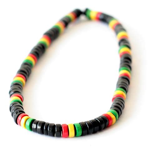 Jewelry Rasta Reggae Necklace Wood Bead Necklace Black Rasta