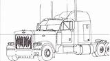 Peterbilt Wheeler Sketch Coloring Pages Paintingvalley sketch template
