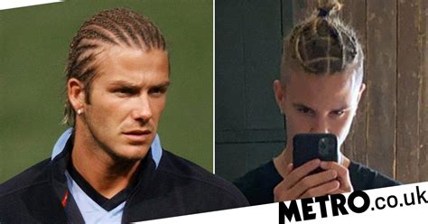 romeo beckham follows in david s footsteps as he debuts new hair