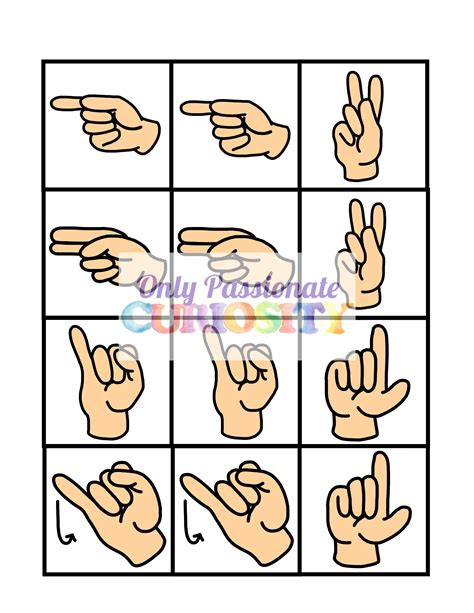 sign language alphabet flash cards  matching game  passionate