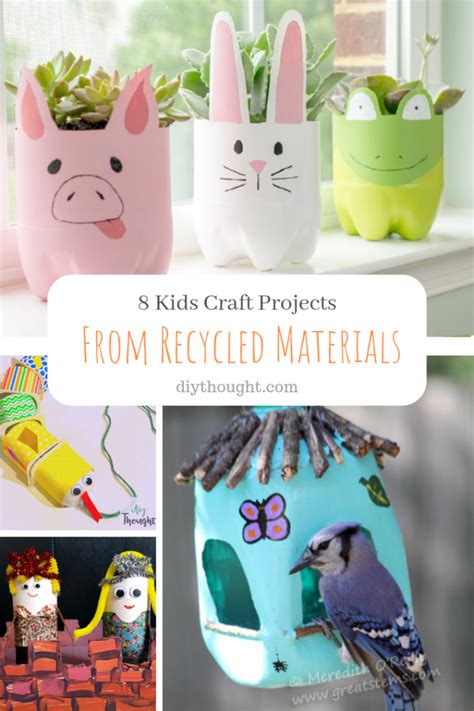 kids craft projects  recycled materials diy thought