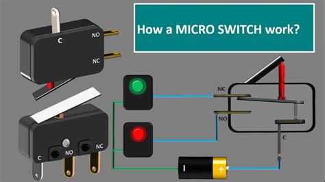 micro switch working micro switch connection snap action micro limit switch working animation