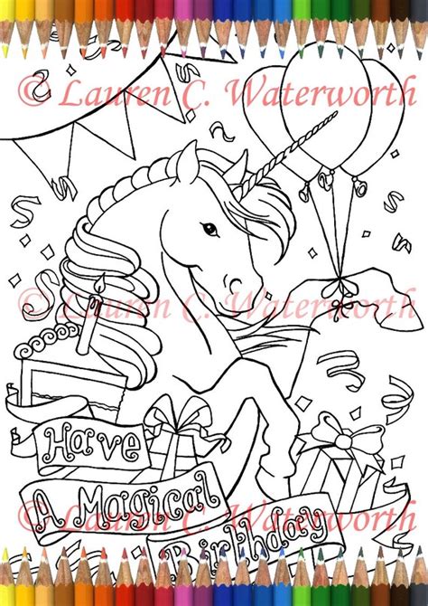 unicorn coloring pages unicorn birthday printable coloring etsy