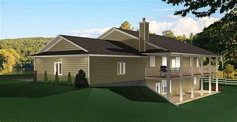 ranch style bungalow  walkout basement   laid  home     country