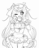 Coloring Pages Cat Anime Girl Thanksgiving Ages Print Specials sketch template