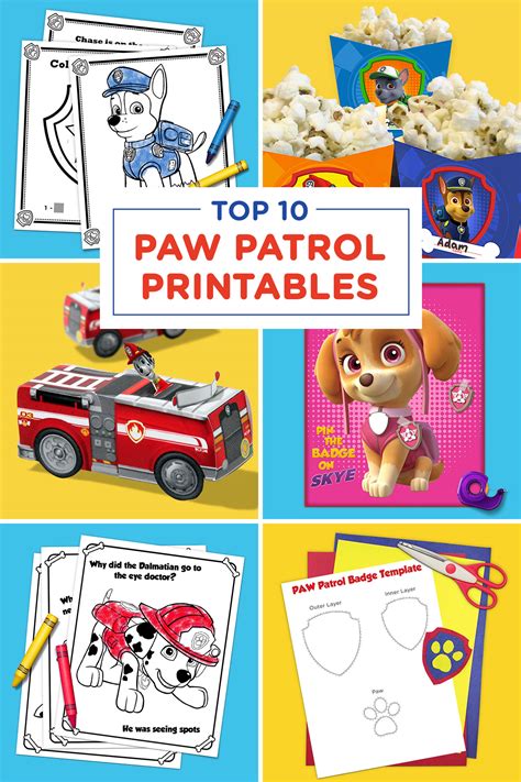 top  paw patrol printables   time nickelodeon parents
