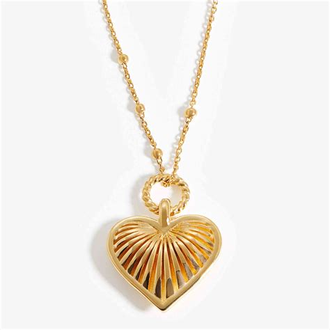 gold vermeil jewelry manufacturer  heart charm necklace   gold
