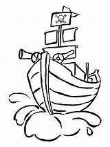 Ship Coloring Pages Pirate Pirates Ships Boat sketch template
