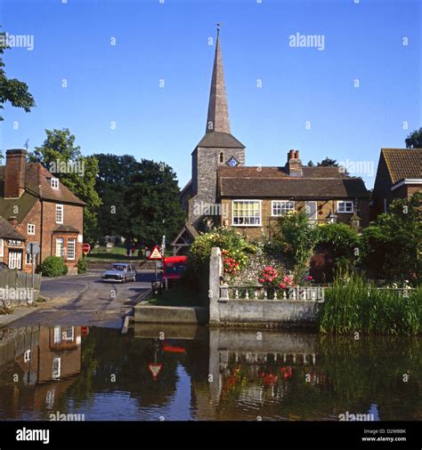 river darent  church  eynsford kent stock photo alamy