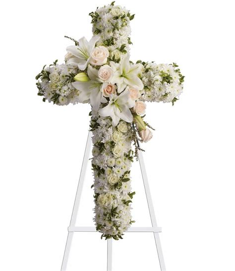 divine light funeral flowers cross flowers   heart